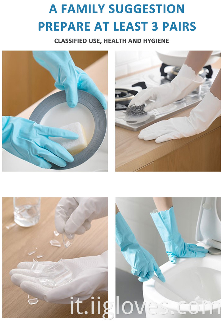 Sbazzino immerso allineato al lavoro personalizzato guanti in gomma a mano lavoro in gomma glove cucina da cucina per lavare guanti rivestiti foderati